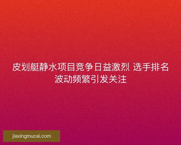 皮划艇静水项目竞争日益激烈 选手排名波动频繁引发关注