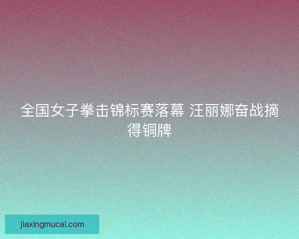 全国女子拳击锦标赛落幕 汪丽娜奋战摘得铜牌
